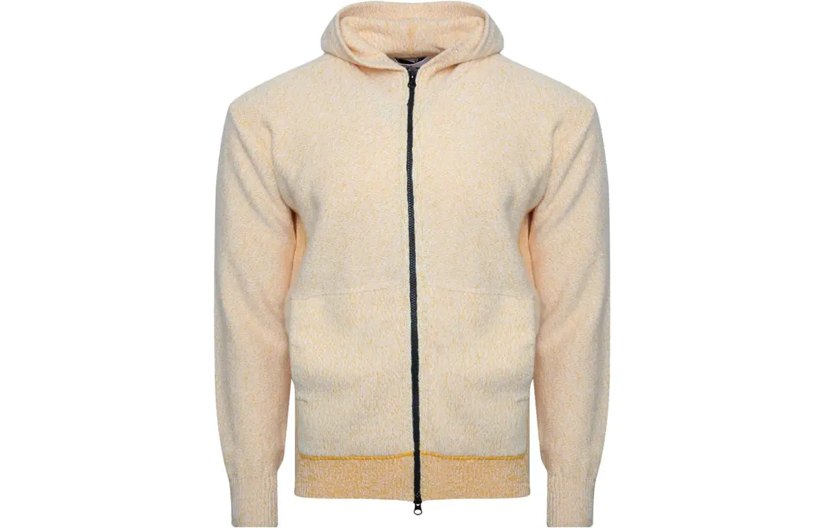 STONE ISLAND Sweaters Men's Orange Hooded Moderate Cardigan