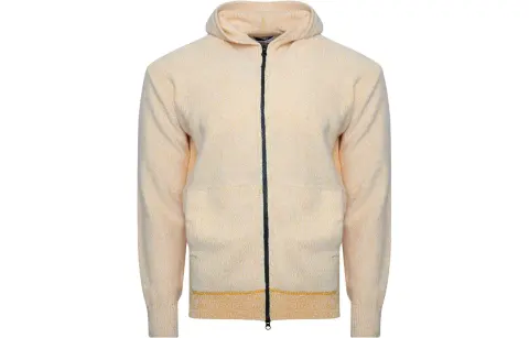 STONE ISLAND Sweaters Men's Orange Hooded Moderate Cardigan