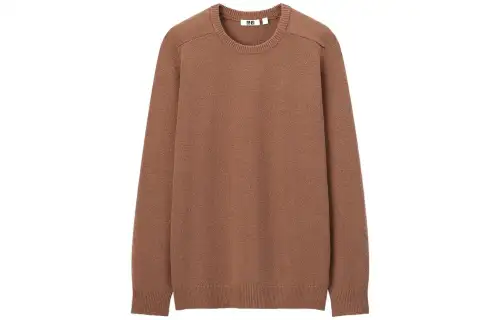 UNIQLO Knitwear Men's Umber Crew Neck Moderate Base Layer