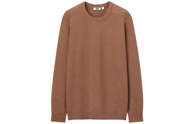 UNIQLO Knitwear Men's Umber Crew Neck Moderate Base Layer