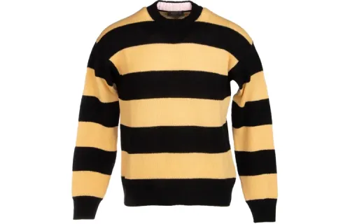 PRADA Cashmere Sweaters Men's Yellow Crew Neck Moderate