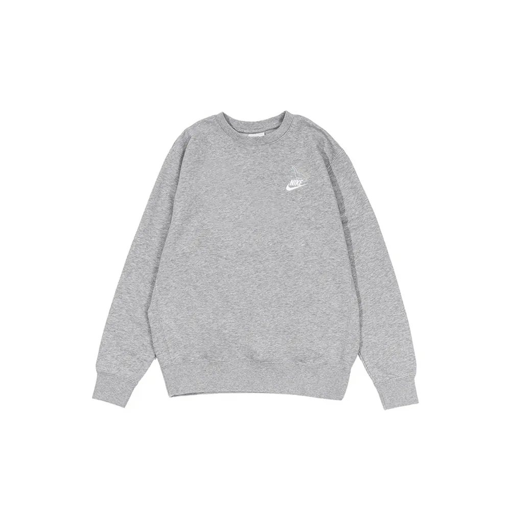 Nike Sweatshirts Men's Gray Crew Neck Moderate Regular