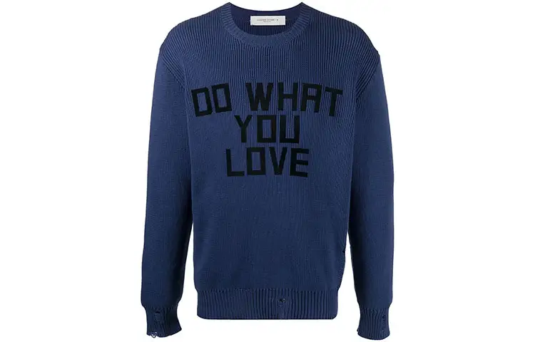 Golden Goose Sweaters Men's Blue Crew Neck Moderate