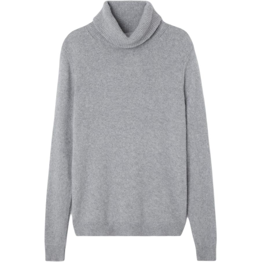 AMERICAN VINTAGE A.M FW24 PULL HOMME FALYDAY soft and comfortable turtleneck pullover long-sleeved sweater for men, Heather Gray