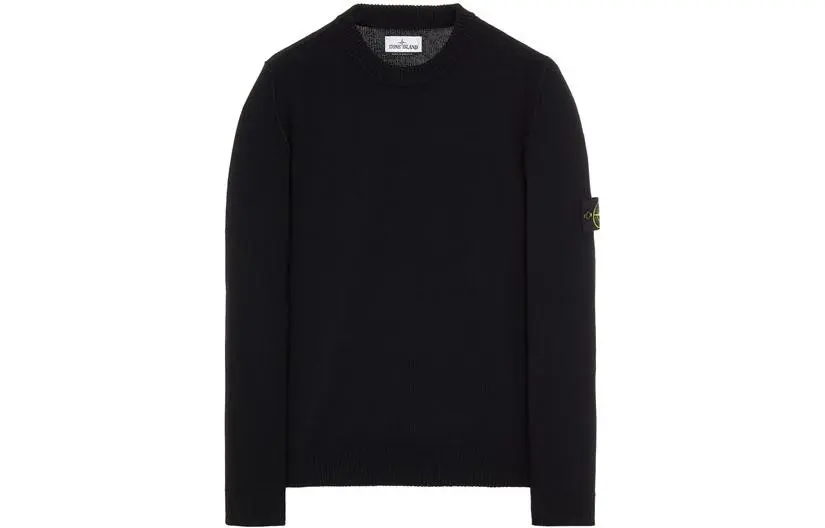 STONE ISLAND 508A3 Stockinette Stitch Lambswool Knitted Sweater