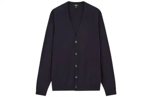 UNIQLO Sweaters Men's Navy Blue V Neck Moderate Other