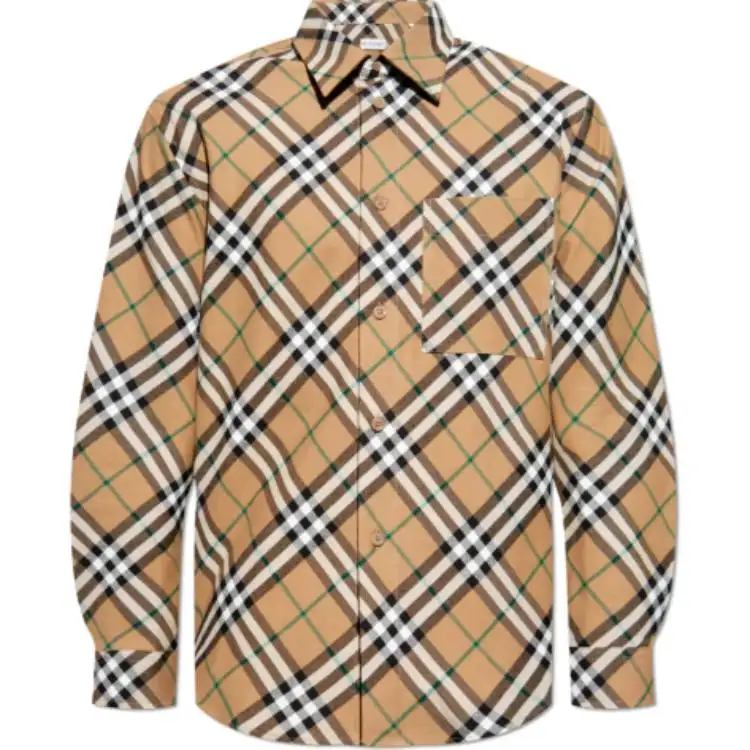 Burberry checked long-sleeved shirt