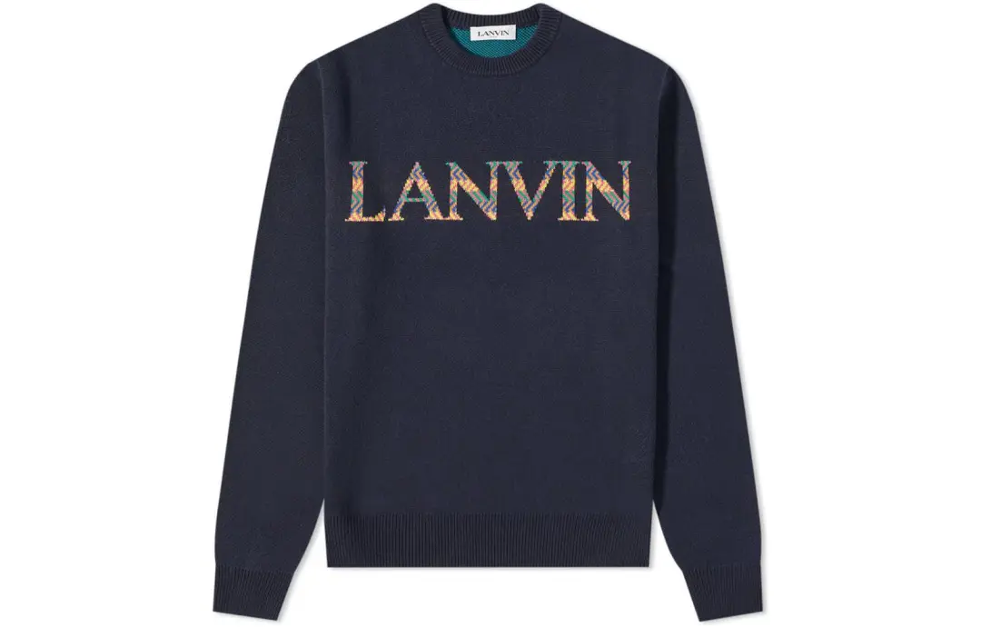 Lanvin Sweaters Men's Blue Crew Neck Moderate Other