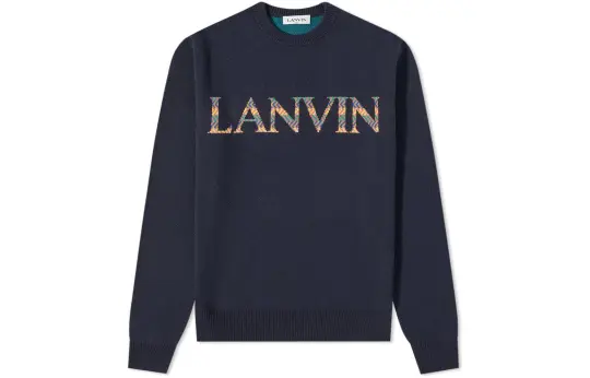 Lanvin Sweaters Men's Blue Crew Neck Moderate Other