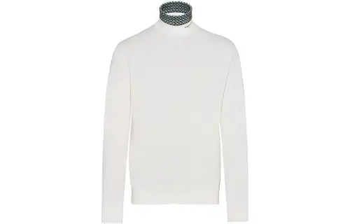 PRADA Sweaters Men's White Turtleneck Moderate A Line