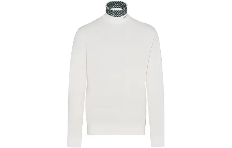 PRADA Sweaters Men's White Turtleneck Moderate A Line