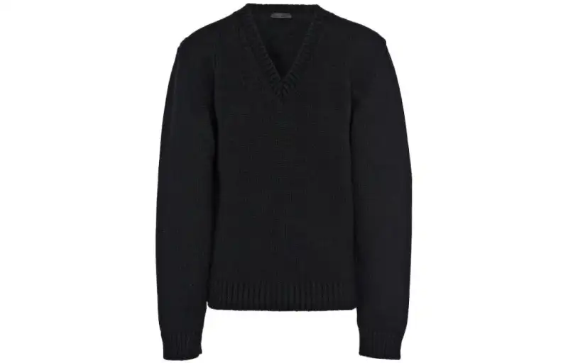 Prada V-neck Shetland wool jumper