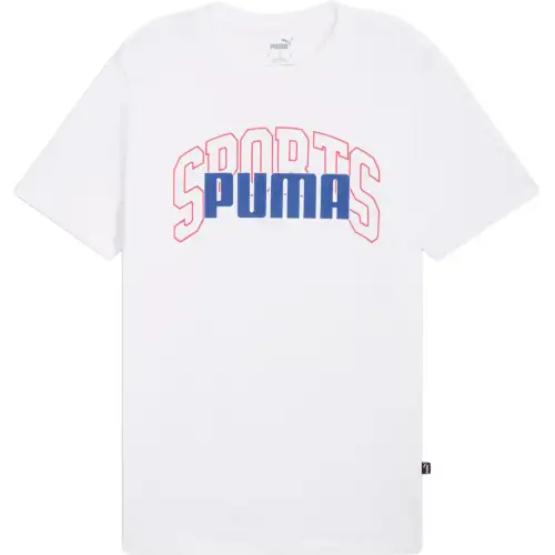 PUMA T Shirts Men's White Crew Neck Moderate Straight Fit