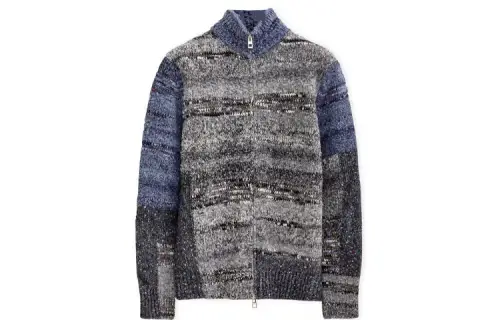 LOEWE Sweaters Men's Gray Stand Collar Moderate Other