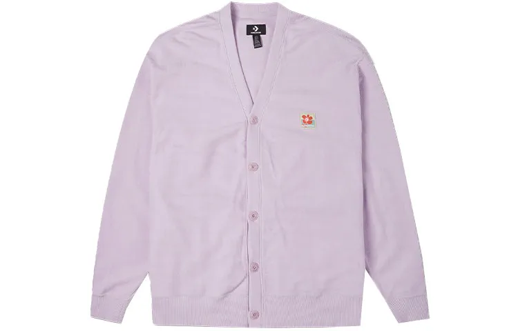 Converse Knitwear Men's Purple V-neck Moderate Cardigan