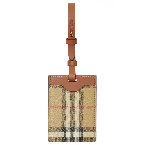 Burberry Polyurethane Luggage Tag Beige