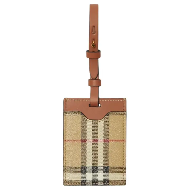 Burberry Polyurethane Luggage Tag Beige