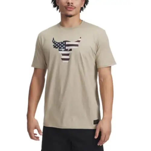 Under Armour ProjectRock T Shirt Men's Khaki City/Summit White