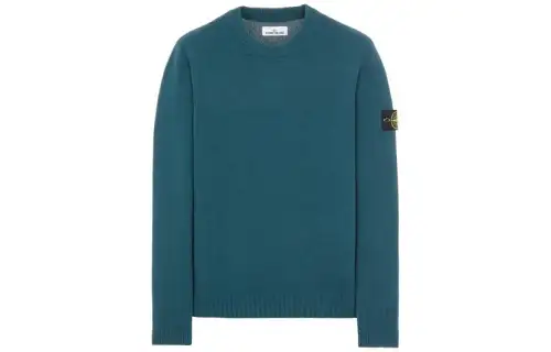 STONE ISLAND Sweaters Men's Light Green Crew Neck Moderate Straight Fit