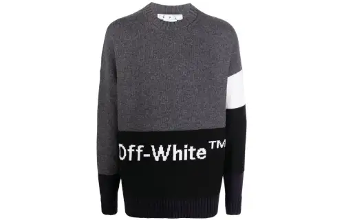 OFF-WHITE logo-intarsia jumper