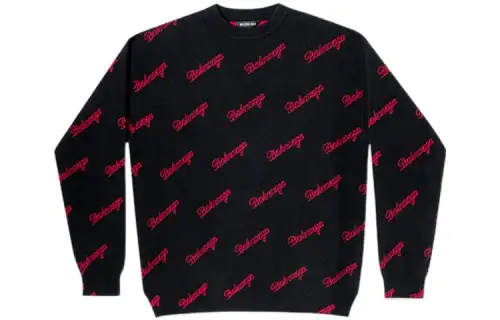 Balenciaga Sweaters Men's Black Crew Neck Moderate Other