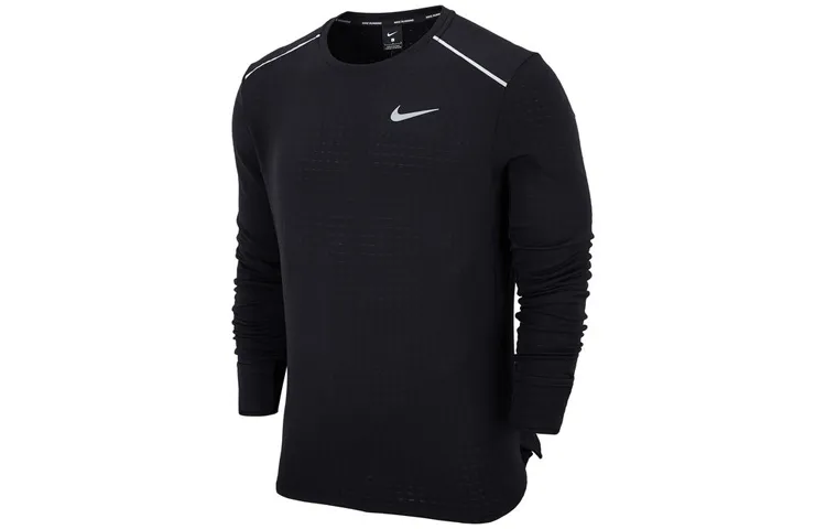 Nike Knitwear Men's Black Crew Neck Moderate Straight Fit