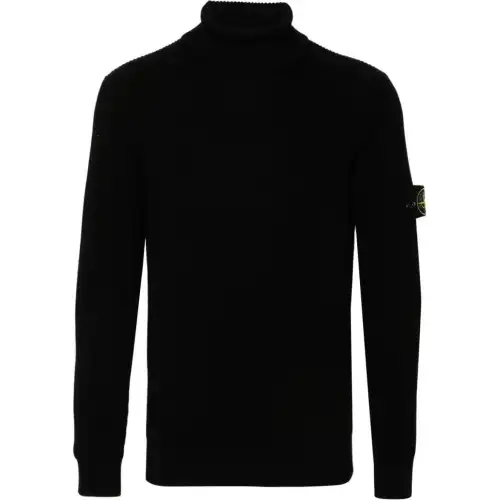 STONE ISLAND Logo Patch Roll Neck Jumper