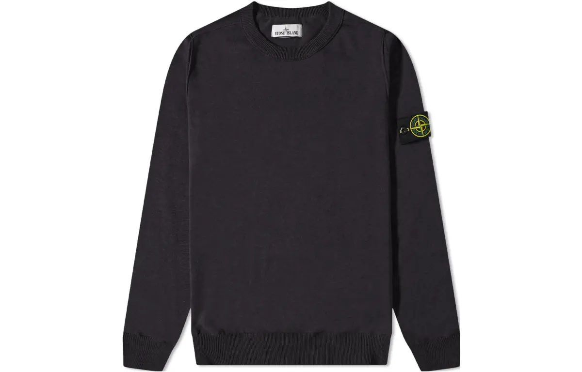 STONE ISLAND Sweaters Men's Charcoal Gray Crew Neck Moderate