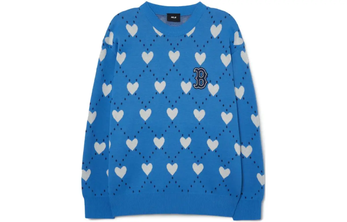 MLB Common Sweaters Unisex Blue Crew Neck Moderate Straight Fit