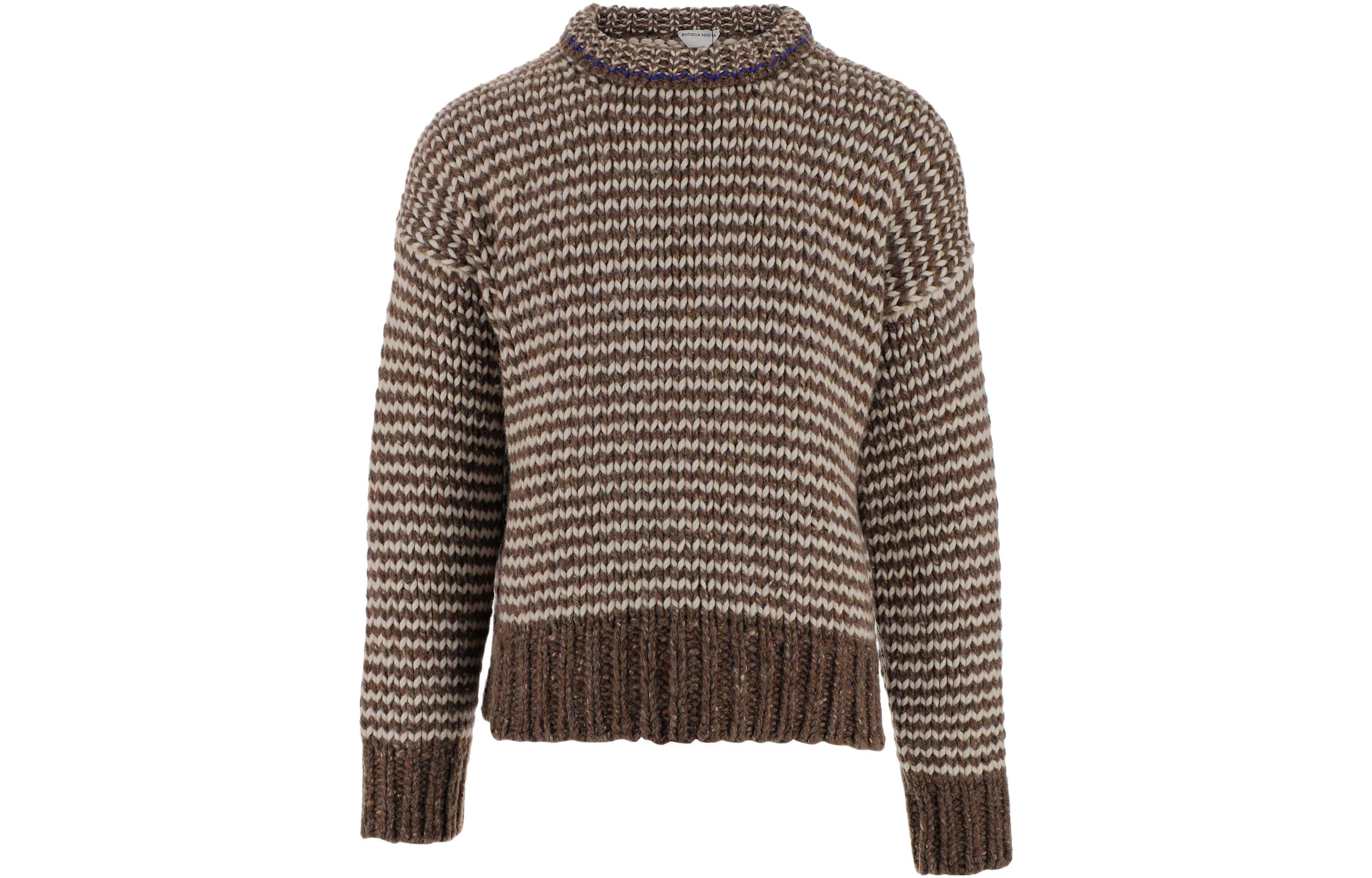 Bottega Veneta Sweaters Men's Brown Crew Neck Moderate Other