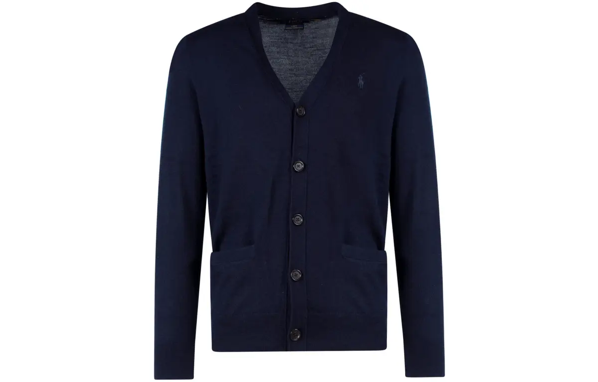 V-neck wool cardigan