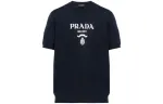 PRADA Cashmere Sweaters Men's Blue Crew Neck Moderate