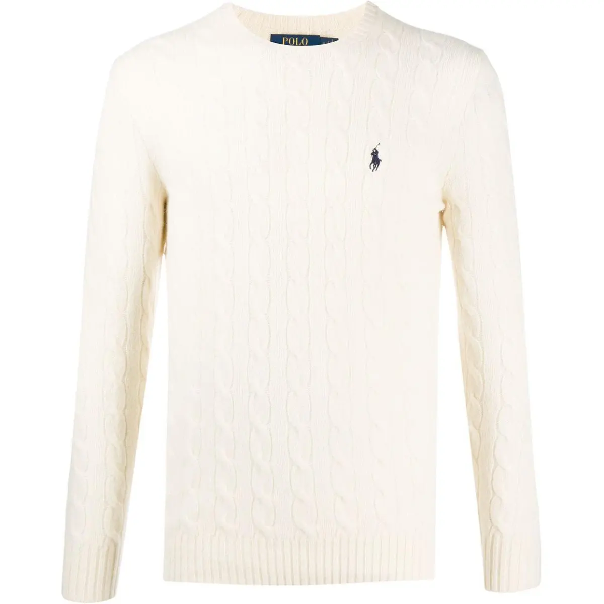 Polo Ralph Lauren logo-embroidered cable-knit jumper