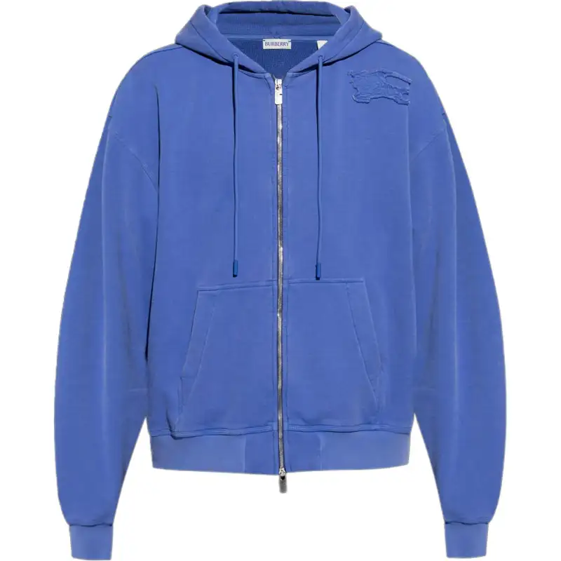 Burberry Ekd Patch Zip-Up Drawstring Hoodie