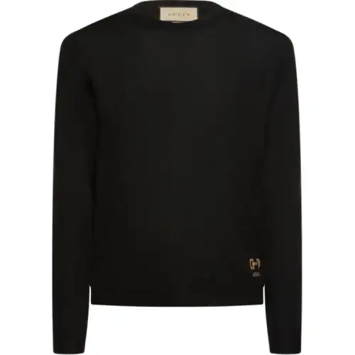 GUCCI Sweaters Men's Black Crew Neck Moderate Other