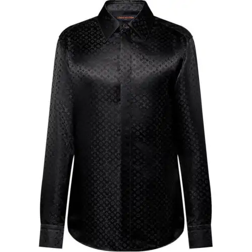 LOUIS VUITTON Monogram Long-Sleeved Silk Shirt
