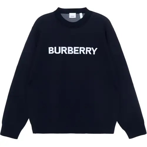 Burberry Logo Intarsia Wool Cotton Sweater