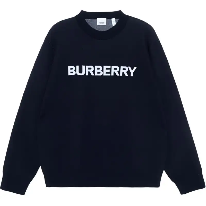 Burberry Logo Intarsia Wool Cotton Sweater