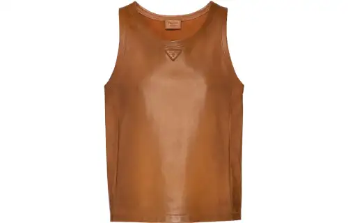PRADA Tank Tops Men's Caramel Crew Neck Moderate Other