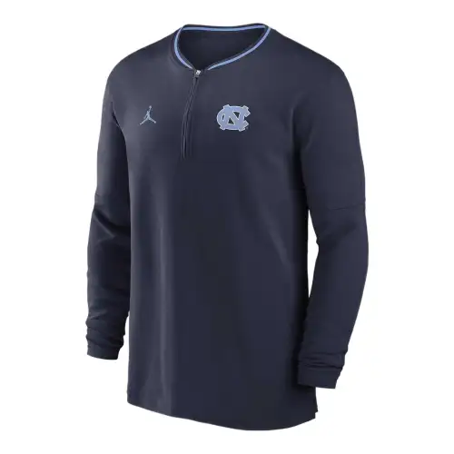 Jordan North Carolina Tar Heels Sideline Coach Men's Jordan Dri FIT College 1/2 Zip Long Sleeve Top