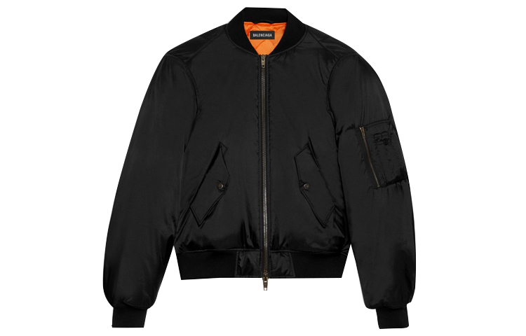 Balenciaga Jackets Men's Black Stand Collar Moderate Other