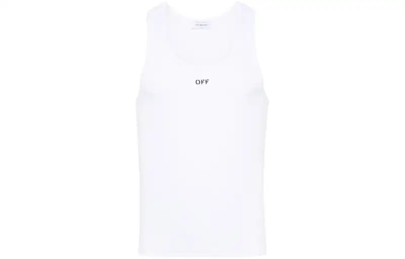 Off Logo Printed Sleeveless Tank Top
