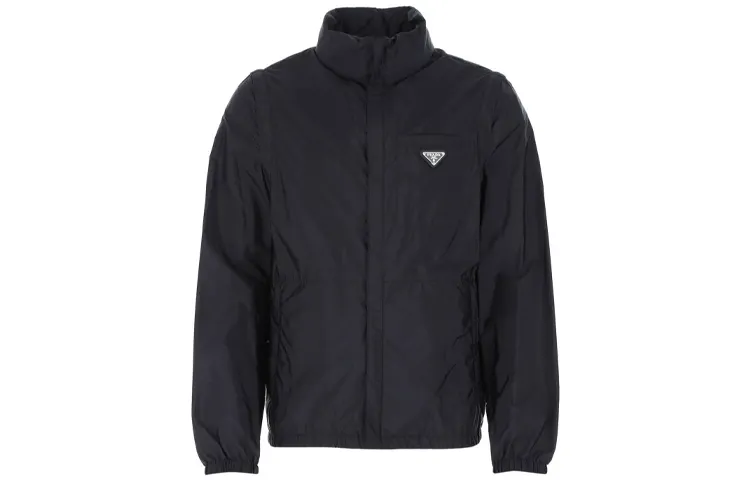 PRADA Jackets Men's Navy Stand Collar Moderate Other