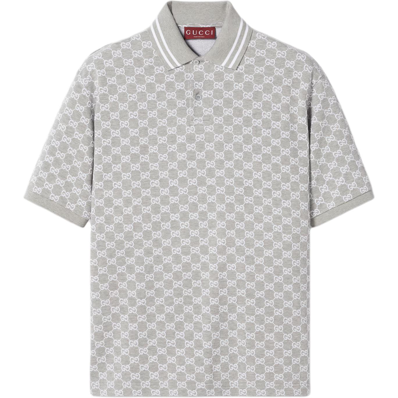 Мужская футболка Gucci GUCCI LogoPoloPolo (серая)