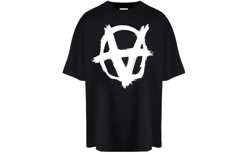 Vetements T Shirts Unisex Black Crew Neck Moderate Straight Fit