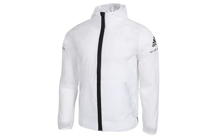 Adidas Jackets Men's White Hooded Moderate Other