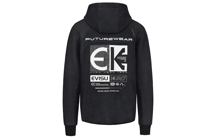 EVISU Jackets Men's Dark Gray Hooded Moderate Other