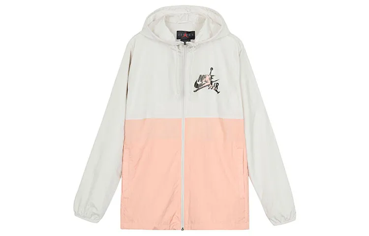 Jordan Jackets Men's White Pink Hooded Moderate Other