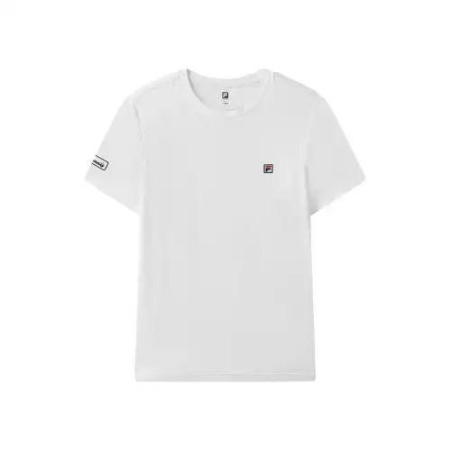 FILA T Shirts Men's Jade White Crew Neck Moderate Straight Fit