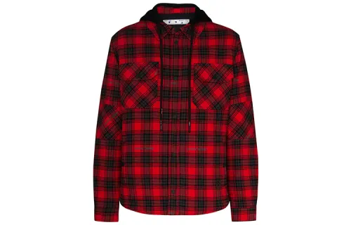 OFF WHITE Flannel Hooded Jacket